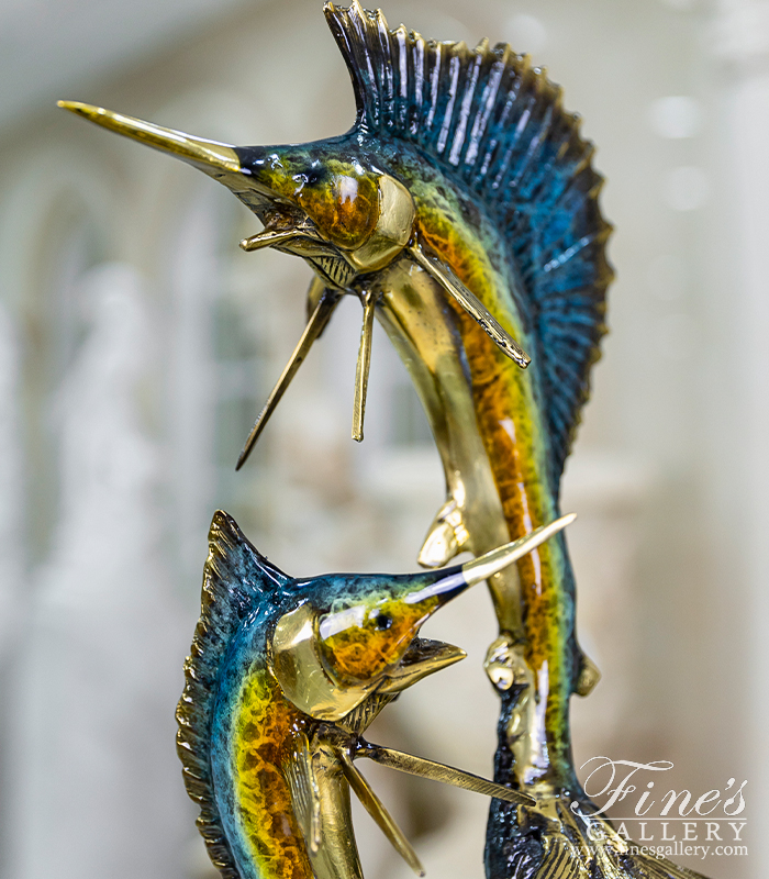 Bronze Statues  - Bronze Sailfish Tabletop Statue - BS-1663